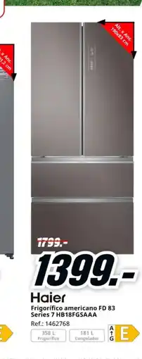 MediaMarkt HAIER Frigorífico americano FD 83 Series 7 HB18FGSAAA oferta