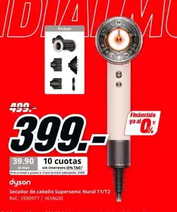 MediaMarkt DYSON Secador de cabello Supersonic Nural T1/T2 oferta