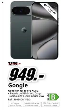 MediaMarkt GOOGLE Pixel 10 Pro XL 5G oferta