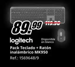 MediaMarkt LOGITECH Pack Teclado + Ratón inalámbrico MK950 oferta