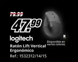 MediaMarkt LOGITECH Ratón Lift Vertical varios colores Ergonómico oferta