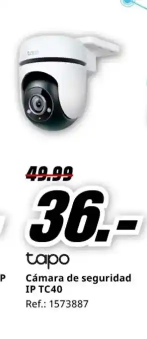 MediaMarkt TAPO Cámara de seguridad IP TC40 oferta