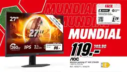 MediaMarkt AOC Monitor gaming 27" AOC 27G4ZR oferta