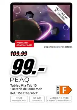 MediaMarkt PEAQ Tablet Mia Tab 10 oferta