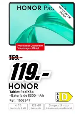 MediaMarkt HONOR Tablet Pad X8a oferta