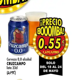 SPAR CRUZCAMPO Cerveza 0,0 alcohol oferta