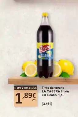 SPAR LA CASERA Tinto de verano limón 0,0 alcohol oferta
