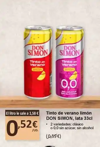 SPAR DON SIMON Tinto de verano limón oferta