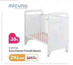 Prénatal MICUNA Cuna Forever Friends blanca oferta