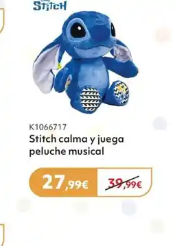 Prénatal Stitch calma y juega peluche musical oferta