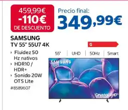 Costco SAMSUNG TV 55" 55U7 4K oferta