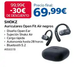 Costco SHOKZ Auriculares Open Fit Air negros oferta