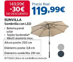 Costco SUNVILLA Sombrilla con LED oferta