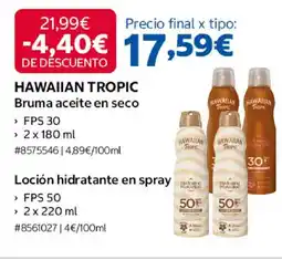Costco HAWAIIAN TROPIC Bruma aceite en seco oferta