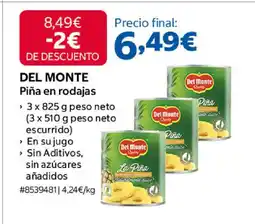 Costco DEL MONTE Piña en rodajas oferta