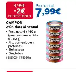 Costco CAMPOS Atún claro al natural oferta