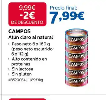Costco CAMPOS Atún claro al natural oferta