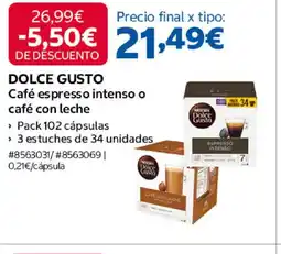 Costco DOLCE GUSTO Café espresso intenso o café con leche oferta