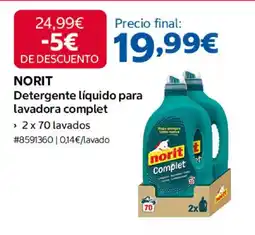 Costco NORIT Detergente líquido para lavadora complet oferta