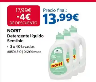 Costco NORIT Detergente líquido Sensible oferta