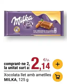 BonpreuEsclat MILKA Xocolata llet amb ametlles oferta