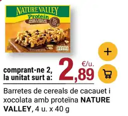 BonpreuEsclat NATURE VALLEY Barretes de cereals de cacauet i xocolata amb proteïna oferta