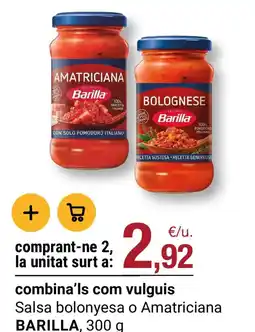 BonpreuEsclat BARILLA Salsa bolonyesa o Amatriciana oferta