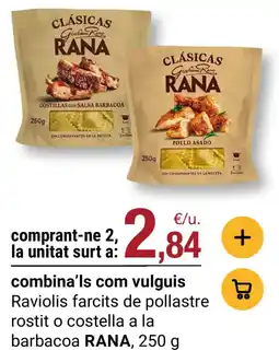 BonpreuEsclat RANA Raviolis farcits de pollastre rostit o costella a la barbacoa oferta