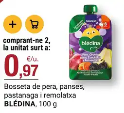 BonpreuEsclat BLÉDINA Bosseta de pera, panses, pastanaga i remolatxa oferta