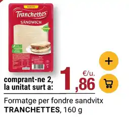 BonpreuEsclat TRANCHETTES Formatge per fondre sandvitx oferta