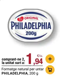BonpreuEsclat PHILADELPHIA Formatge natural per untar oferta