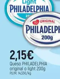 CoMarket Philadelphia - queso original o light oferta