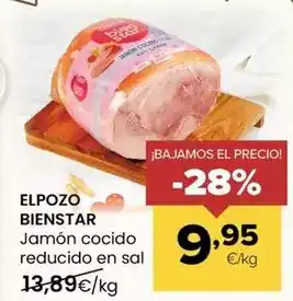 Autoservicios Familia Elpozo - bienstar jamón cocido reducido en sal oferta