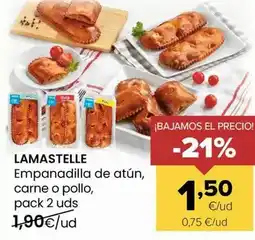 Autoservicios Familia Lamastelle - empanadilla de atun, carne o pollo oferta