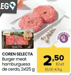 Autoservicios Familia Coren selecta - burger meat hamburguesa de cerdo oferta