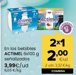 Autoservicios Familia Actimel - en los bebibles senalizados oferta