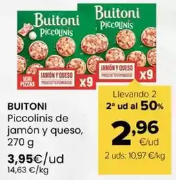 Autoservicios Familia Buitoni - piccolinis de jamon y queso oferta