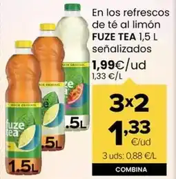 Autoservicios Familia Fuze tea - en los refrescos de te al limon senalizados oferta
