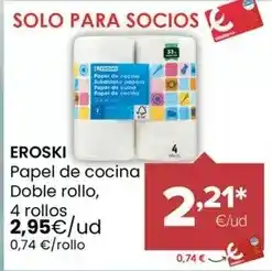 Autoservicios Familia Eroski - papel de cocina doble rollo oferta
