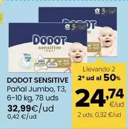Autoservicios Familia Dodot sensitive - panal jumbo, t3 oferta