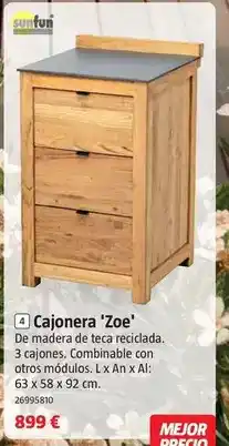 Bauhaus Sunfun - cajonera 'zoe' oferta