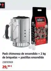 Bauhaus Weber - pack chimenea de encendido + 2 kg de briquetas + pastillas encendido oferta