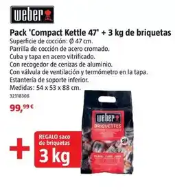 Bauhaus Weber - pack 'compact kettle 47' + 3 kg de briquetas oferta