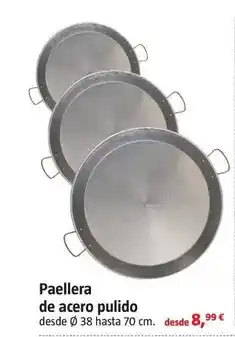 Bauhaus Paellera de acero pulido oferta