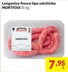 Alcampo Longaniza fresca tipo salchicha montfoix kg oferta