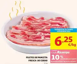 Alcampo Panceta de cerdo en filetes#filetes formato familiar oferta