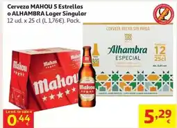 Alcampo Cerveza mahou 5 estrellas pack 12 bot x 25 cl oferta