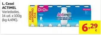Alcampo L. casei desn.natur.s/azu.añad.actimel 14x100g oferta