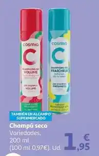 Alcampo Champu seco volumen cosmia 200ml oferta