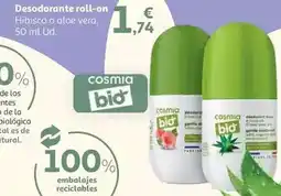 Alcampo Desodorante roll'on hibisco cosmia bio 50 ml oferta